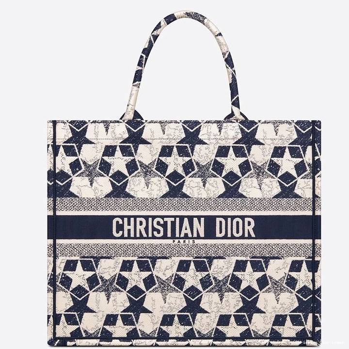 Cheap Tote Blue White Etoile Motif Canvas Dior Book 0806 Luxury